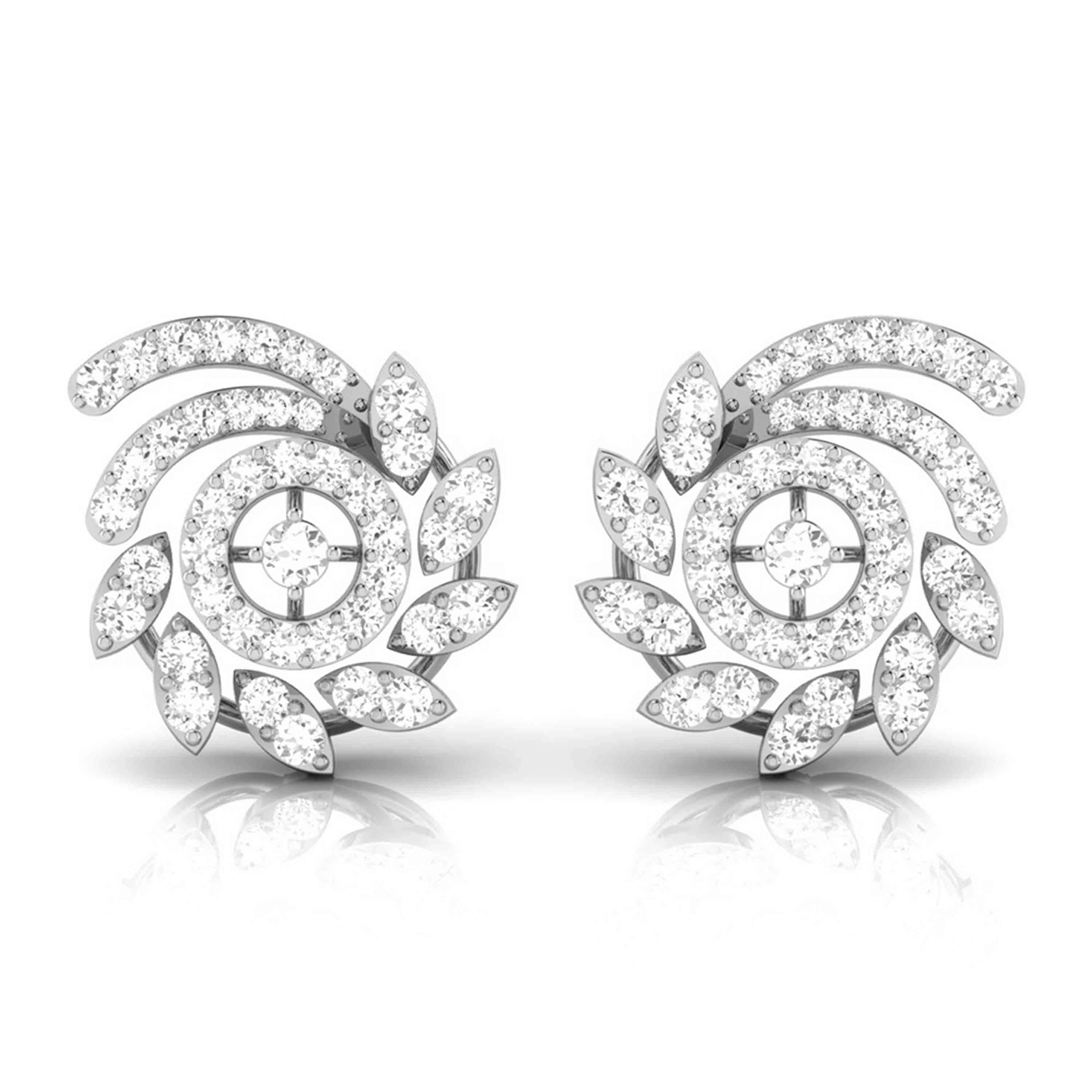 Solitaire earrings with 4.00 carat diamonds in platinum - BAUNAT
